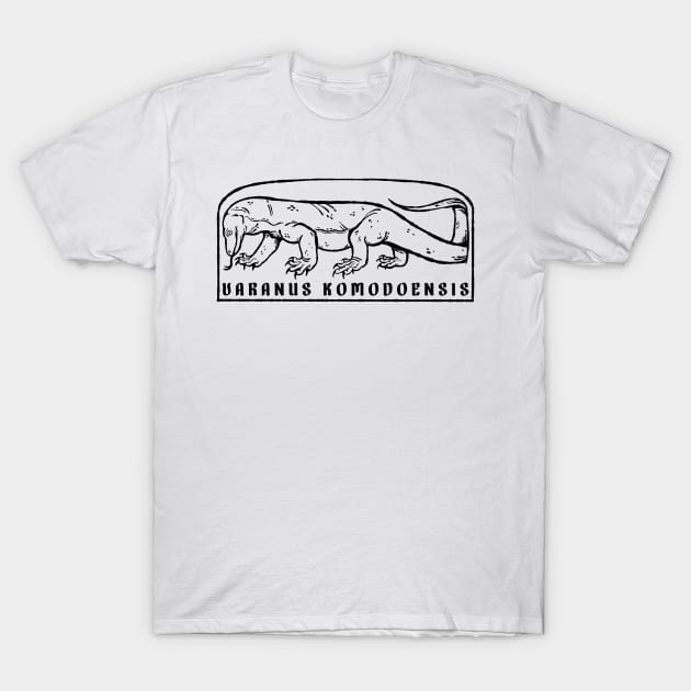 Varanus Komodoensis - Blackout T-Shirt by Breanna Sanchez Art